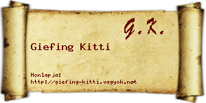Giefing Kitti névjegykártya