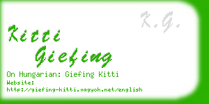 kitti giefing business card